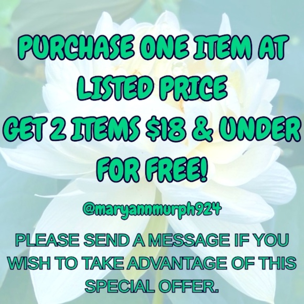 Buy 1, Get 2 $18 and under free!